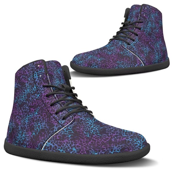 Psesaysky Stylish Printed Barefoot Shoes Women's High Top Sneakers for Daily Wear Non Slip Skin-Friendly Size 6-13.5
