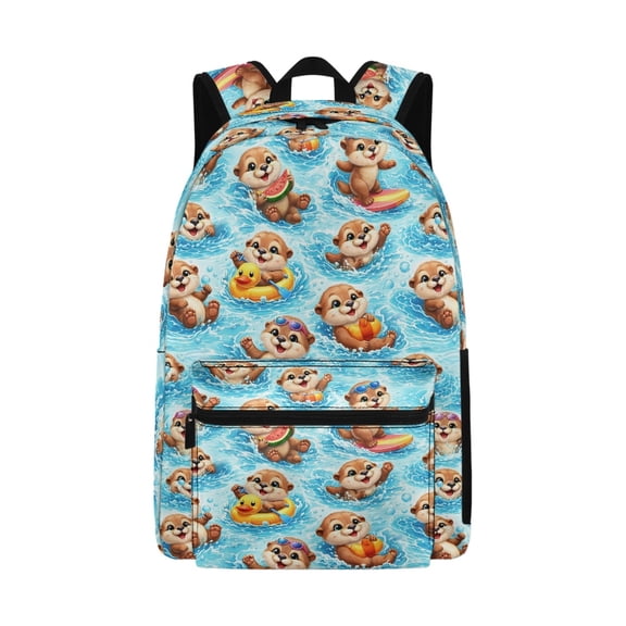 Psesaysky Summer Otter Beach RStudent Backpacks,School Bookbag for College Laptop Backpack