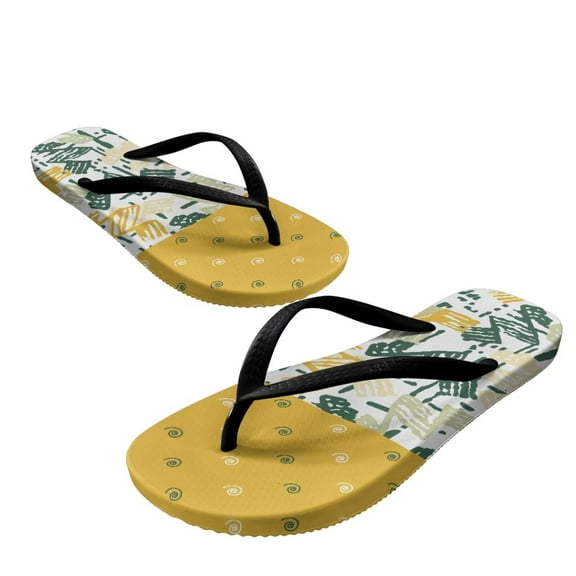 Psesaysky Summer Pool Flip Flops for Girls Non-Slip Bathroom Shower Shoes Printed Beach Sandals with Abstract Graphics Comfortable Slip on Slippers for Women Beach Vacation Black Strap Size 6