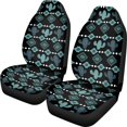 thumbnail image 1 of Psesaysky Teal Cactus Geometric Print Easy to Install Auto Front Seat Cover for Car Interior, Polyester Breathable Vehicle Seat Covers SUV, 1 of 9