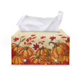 thumbnail image 1 of Psesaysky Thanksgiving Pumpkins Rectangle Tissue Box Cover, Waterproof Pu Leather Car Tissue Holder with Bottom Buckle Napkin Holder Organizer for Bathroom, Bedroom, Hotel, Office Desk 9.7"X5.2"X5.1", 1 of 7