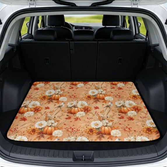 Psesaysky Thanksgiving Universal Car Trunk Mat 29" x 39" Sturdy All Weather Cargo Liner Fit for Most Cars