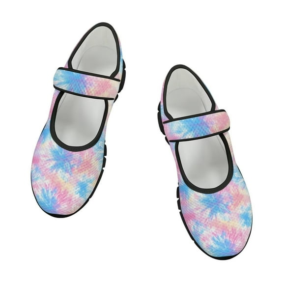 Psesaysky Tie Dye Casual Shoes for Ladies Comfortable Velcro Sneakers Walking Shoes for Female Students Size 5.5-10