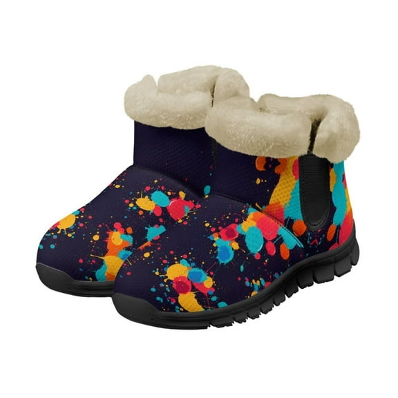 Psesaysky Tie Dye Snow Boots for Women Warm Lined Non Slip Winter Boots Fashionable and Wear-Resistant Boots