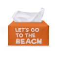thumbnail image 1 of Psesaysky Tissue Box Cover Rectangle Go to Beach Waterproof PU Leather Tissue Box Holder Orange Decorative Organizer for Bathroom Home Office Table Coffee, 1 of 7