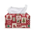 thumbnail image 1 of Psesaysky Tissue Box Cover Waterproof, Christmas Theme Rectangular PU Leather Tissue Box Holder, Modern Facial Paper Organizer Dispenser for Bathroom, Car, 9.7''X5.2''X5.1'', 1 of 7