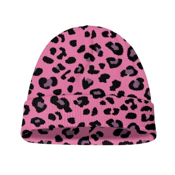 Psesaysky Toddler Beanie Pink Leopard Print Boys Girls Beanies Kids Winter Hats Children Knit Warm Caps Soft Ski Hat
