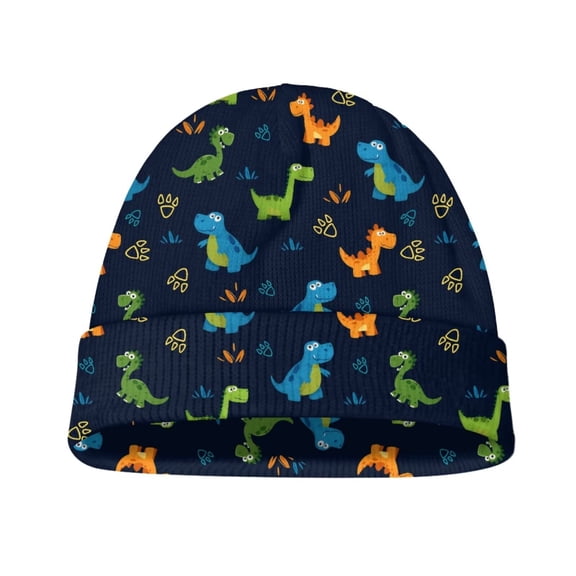 Psesaysky Toddler Winter Hat Cute Cartoon Dinosaur Print Beanie Warm Kids Beanies Boys Hats Knit Winter Caps Soft Stretchy