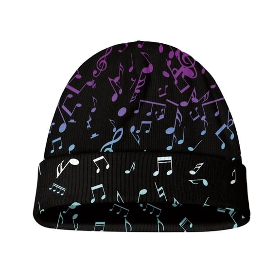 Psesaysky Toddler Winter Hat Gradient Music Notes Print Beanie Warm Kids Beanies Boys Hats Knit Winter Caps Soft Stretchy