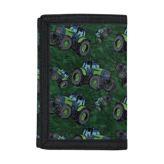 Psesaysky Trifold Card Wallet Farm Tractor Design Easy to Clean Kids Trifold Wallet for Travel, Polyester Slim Children's Wallet