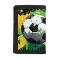 thumbnail image 1 of Psesaysky Trifold Purse Ink Splatter Soccer Print Foldable Children's Wallet for Outdoor, Polyester Zipper Trifold Card Wallet, 1 of 7