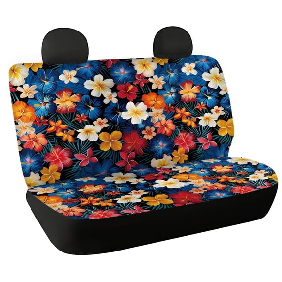 Psesaysky Tropical Hibiscus Art Non-Slip Universal Backrest Protectors for Car Interior Auto, Stretch Rear Bench Seat Cover Durable Car Seat Cover