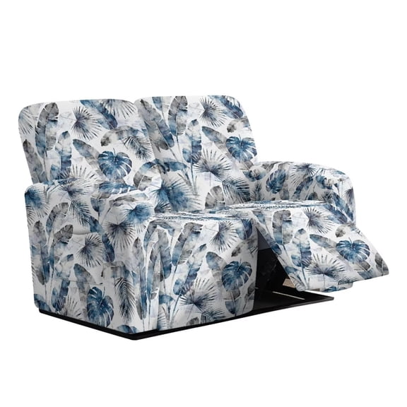 Psesaysky Tropical Monstera Elastic Recliner Cover Reclining Sofa Cover Middle Console Washable Non-Slip Bottom for Pets