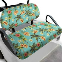 Psesaysky Tropical Palm Tree Flower Golf Cart Seat Cover Breathable Mesh Bench Seat Cover Universal Fit for Club Car Golf Cart Decorations All Seasons No Stapler Required