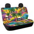 thumbnail image 1 of Psesaysky Tropical Skull Full Wrap Rear Bench Car Seat Cover, Stretch Back Seat Protectors for Car Interior Automotive, All Season Travel Use, 1 of 7