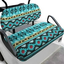 Psesaysky Universal Golf Cart Seat Covers Ezgo Blue Aztec Tribe Print Washable Seat Cover Protector for Club Car Precedent Golf Cart Accessories Fit Like a Glove