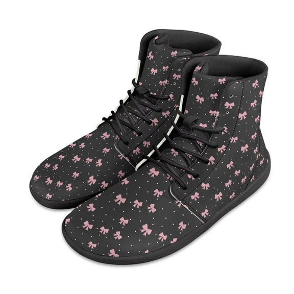 Psesaysky Valentine's Day Bow Printed Barefoot Shoes for Women Soft Comfortable Durable Sneakers Size 6-13.5