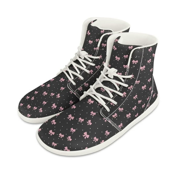 Psesaysky Valentine's Day Bow Printed Barefoot Shoes for Women Soft Comfortable Durable Sneakers Size 6-13.5