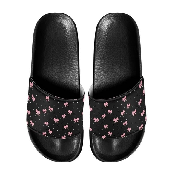 Psesaysky Valentine's Day Bowknot Slide Sandals for Women Girls Fashionable Comfortable Sandals Indoor Outdoor Anti-Slip Durable Flip Flops