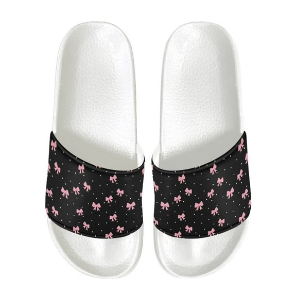 Psesaysky Valentine's Day Bowknot Slide Sandals for Women Girls Fashionable Comfortable Sandals Indoor Outdoor Anti-Slip Durable Flip Flops