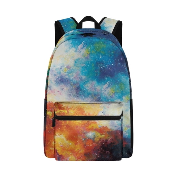 Psesaysky Watercolor Galaxy Nebula School Bag for Student Laptop Backpack Casual Travel Backpacks Kids Boys Girls Schoolbag Bookbag for Men Women