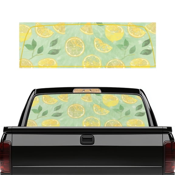 Psesaysky Watercolor Lemon Design Car Rear Windshield Sunshade, Full Windows Coverage Vinyl, High Temperature Resistant Easy Install Truck Rear Window Decal Waterproof
