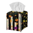 thumbnail image 1 of Psesaysky Waterproof Tissue Box Cover Square with Pumpkin Music Notes, PU Leather Tissue Box Holders ,Facial Paper Organizer Dispenser for Bathroom, Car, Office, 5.1"X5.1"X5.5", 1 of 7