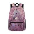thumbnail image 1 of Psesaysky White Horse Cherry Blossom Backpack Boy Girl School Backpacks Schoolbag Sets 10-12 Kids,Back to School Supplies, 1 of 7