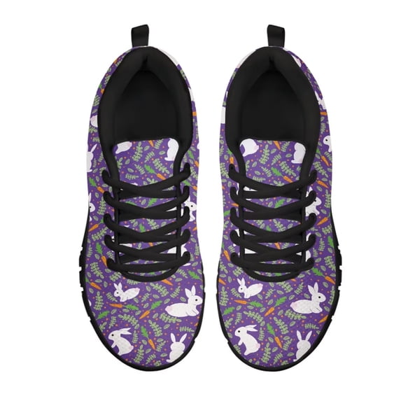 Psesaysky White Rabbits Printed Running Shoes for Lady Girl Students Comfortable Walking Shoes for School Breathable and Durable Sneakers