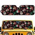 thumbnail image 1 of Psesaysky Windshield Sun Shade Compatible with Car SUV Off-road Vehicle 52.95"x16.14" Folding Front Window Sun Shade for Car Accessories (Mexican Sugar Skull), 1 of 7