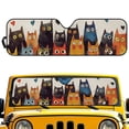 thumbnail image 1 of Psesaysky Windshield Sun Shade, Cute Cats Sunshade Compatible with Car Off-road Vehicle Foldable Windshield Sun Visor Blocks UV Rays 52.95x16.14 inch, 1 of 7