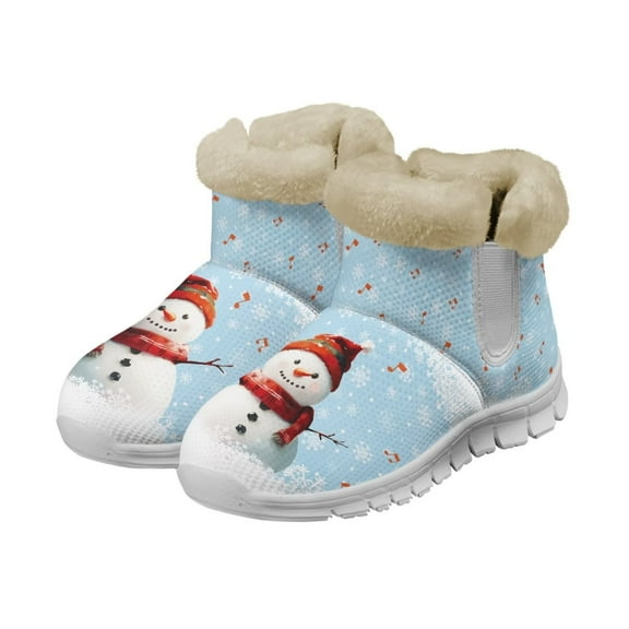 Psesaysky Winter All-Match Bluey Snow Boots for Big Girls Ladies Warm Plush Ankle-Protect Winter Boots Women's Lightweight Breathable Short Boots