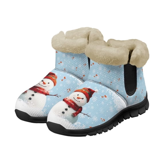 Psesaysky Winter All-Match Bluey Snow Boots for Big Girls Ladies Warm Plush Ankle-Protect Winter Boots Women's Lightweight Breathable Short Boots