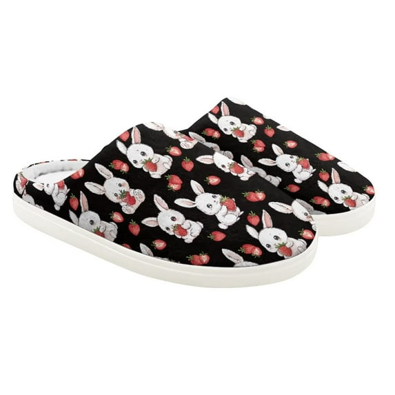 Psesaysky Winter Fluffy Slippers for Children House Slippers with Anti-Slip Rubber Sole Children Lovely Rabbit Indoor Shoes