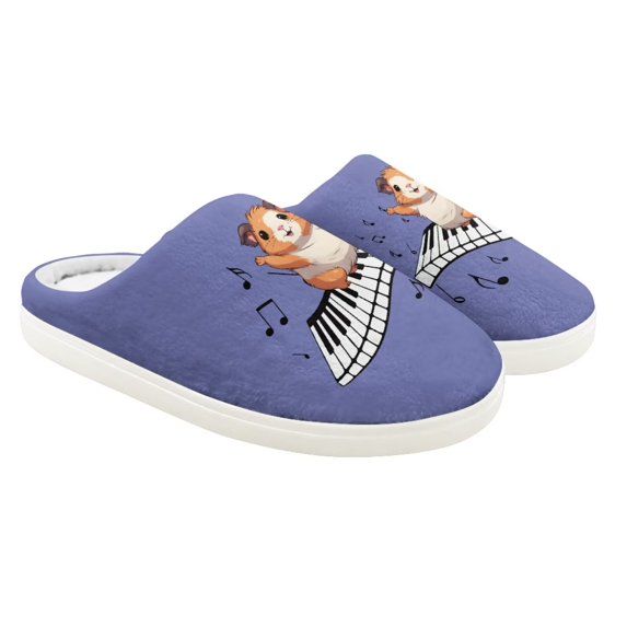 Psesaysky Winter Fluffy Slippers for Children Soft and Comfortable Slippers for Children Cartoon Animal Print Slippers