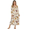 thumbnail image 1 of Psesaysky Winter Long Nightgowns for Women Christmas Gingerbread Man Candy Print V Neck Long Sleeves Night Gown Soft Comfy Loungewear Plus Size Sleepwear, 3XL, 1 of 7