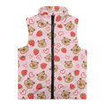 thumbnail image 1 of Psesaysky With Pockets Sleeveless Fleece Jacket for Jogging Spring, Pink Bear Strawberry Polyester Soft Kids Zip Up Vest, 1 of 9