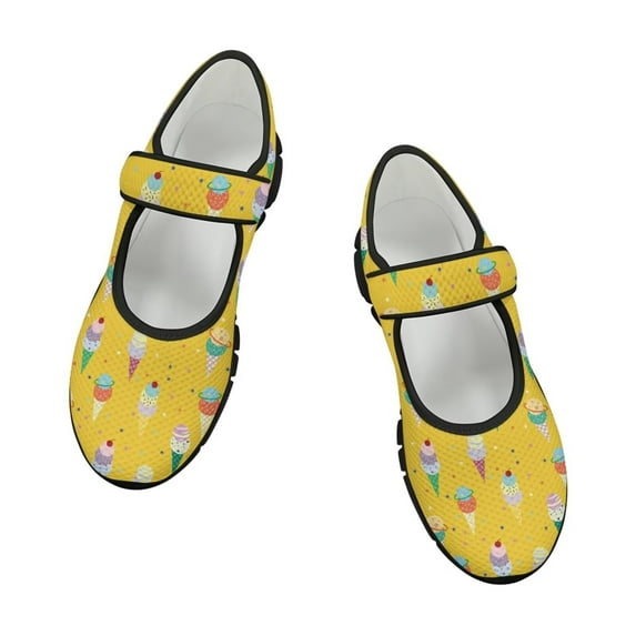 Psesaysky Women's Casual Shoes with Ice-Cream Comfortable Convenient Velcro Sneakers for Ladies Girls Size 5.5-10