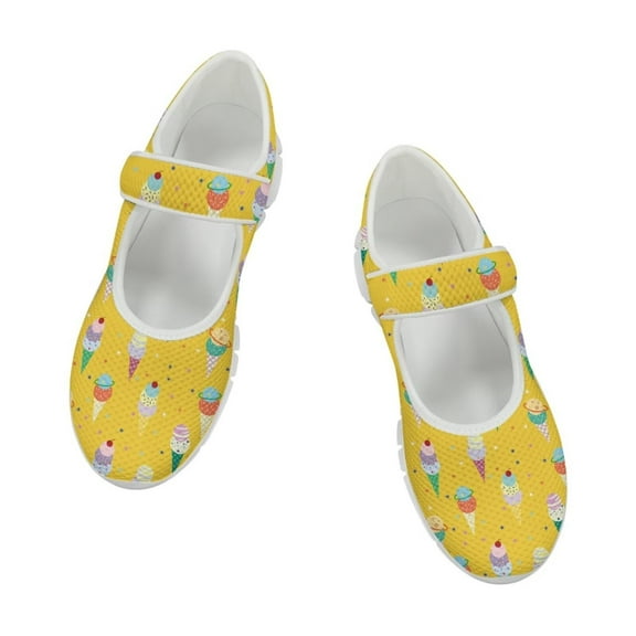 Psesaysky Women's Casual Shoes with Ice-Cream Comfortable Convenient Velcro Sneakers for Ladies Girls Size 5.5-10