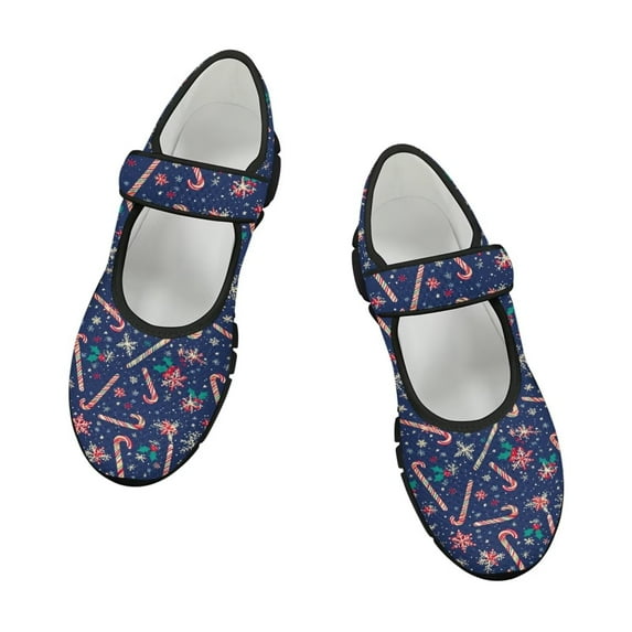 Psesaysky Women's Christmas Theme Casual Shoes Lightweight Breathable Comfortable Sneakers Hook & Loop Size 5.5-10