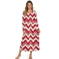 thumbnail image 1 of Psesaysky Women's Christmas Wave Stripes Nightgown Long Sleeve - Soft Comfy Sleepwear, Cozy Warm Long Full Length Sleep Dress Loungewear, Small, 1 of 7