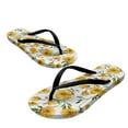 thumbnail image 1 of Psesaysky Women's Flip Flops with Yellow Flowers Shower Bathroom Non-Slip House Sandals Comfort Lightweight Pool and Beach Sandals Open Toe Flip Flops for Summer Black Strap Size 6.5, 1 of 7