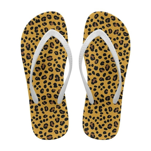 Psesaysky Women's Flip Flops with Leopard Print Sandals for Beach Swimming Pool Shower Outdoor Anti-Slip Comfortable Sandals Size 5-9