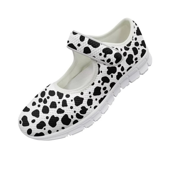 Psesaysky Women's Milk Cow Print Casual Shoes Lightweight Comfortable Walking Shoes Travel Shoes Suitable for Spring Autumn