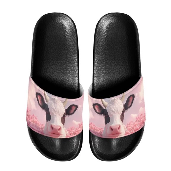 Psesaysky Women's Milk Cow Slide Sandals Flexible Comfortable Sandals Suitable for Bathroom Beach Swimming Pool Size 6-13.5