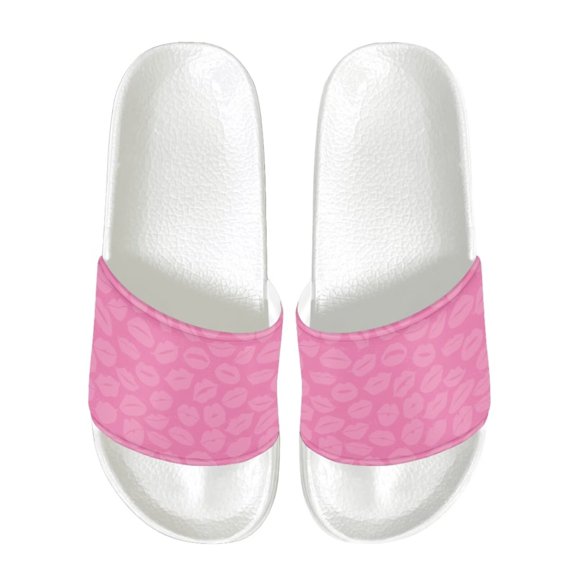Psesaysky Women's Pink Lips Slide Sandals Fashionable Lightweight Sandals for Beach for Shower Anti-Slip Comfortable Sandals