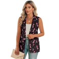 thumbnail image 1 of Psesaysky Women’s Vest Tops Fall Winter Sleeveless Breast Cancer Awareness Print Blazer Jackets Single Button Work Suit with 2 Pockets, Size 2XL, 1 of 6