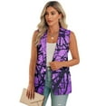 thumbnail image 1 of Psesaysky Women’s Vest Tops Fall Winter Sleeveless Purple Hunting Camo Branch Print Blazer Jackets Single Button Work Suit with 2 Pockets, Size 2XL, 1 of 6