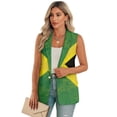 thumbnail image 1 of Psesaysky Women's Waistcoat Suit Vest Jamaican Flag Design Print Sleeveless Button Down V-Neck Trendy Suit Vests Blazer Tops for Casual Work Office Outerwear, Size M, 1 of 6