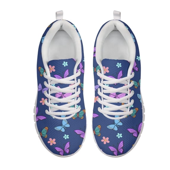 Psesaysky Women's Walking Shoes Butterflies Print Sneakers Women and Teens Lightweight and Wear-Resisitant Sports Shoes